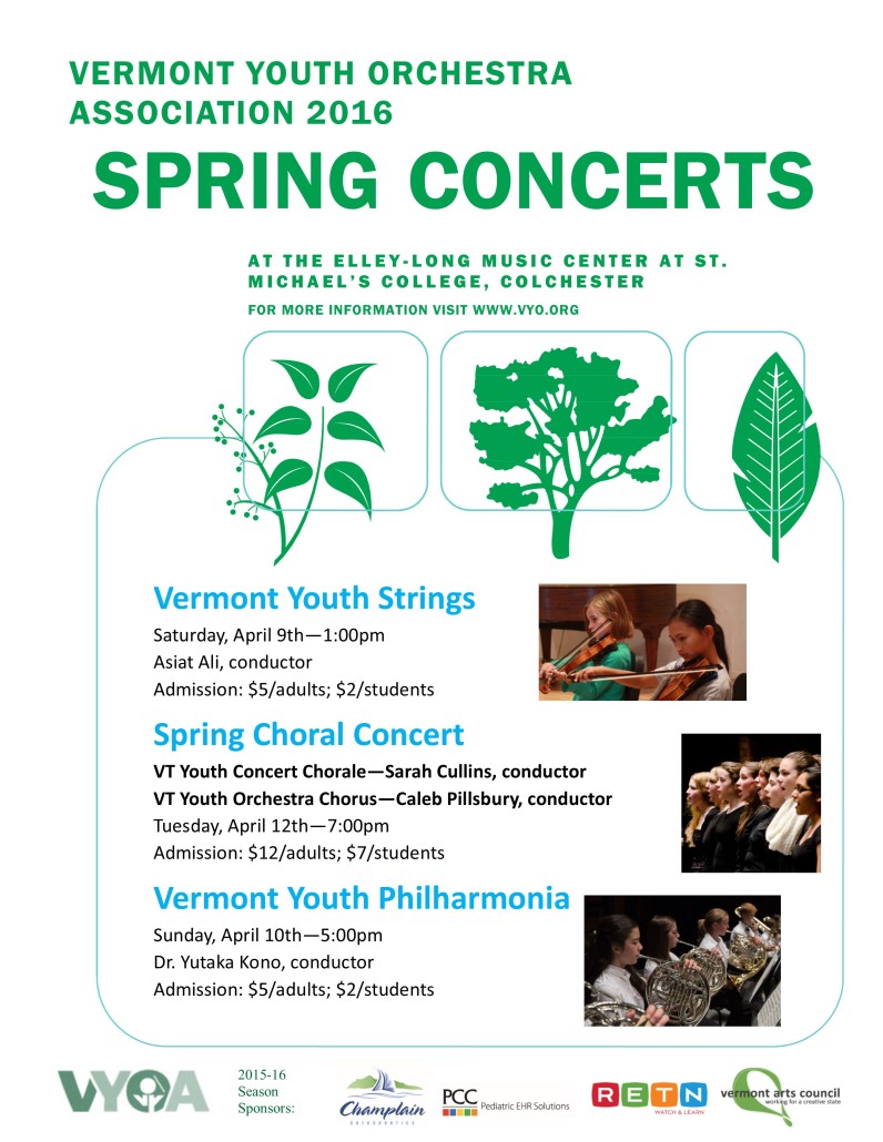 2016 Spring concerts poster